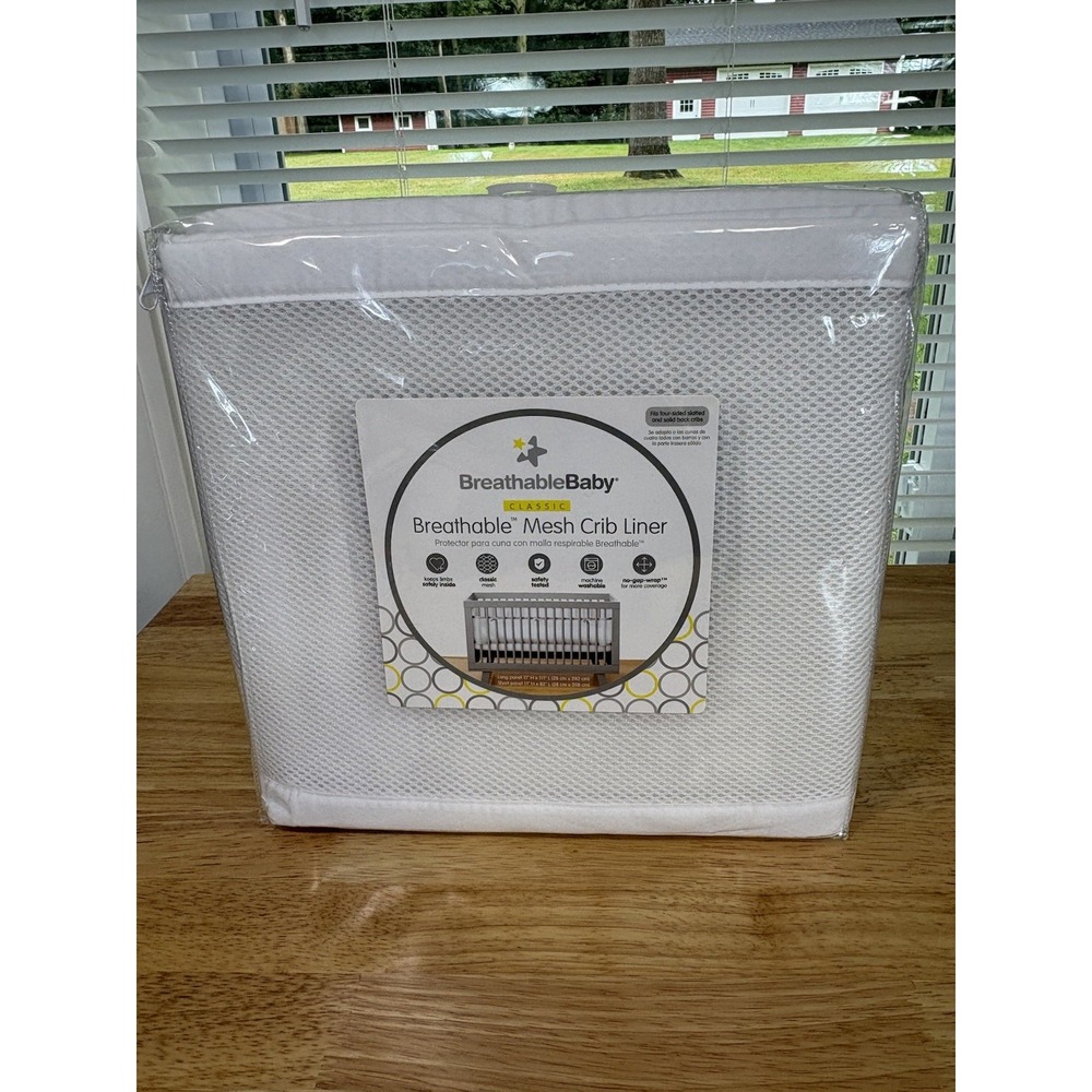 BreathableBaby Breathable Mesh Crib Liner Classic Collection White NEW SEALED